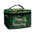 thumbnail image 2 of HELLHERO Happy St Patrick's Day Travel Makeup Cosmetic Case Organizer Portable Cosmetic Bag Case Large Capacity Polyester With Brush Storage Door Room Essentials Travel Organizer, 2 of 6