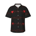 thumbnail image 2 of Picia Cardiogram and Heart Gentle Cotton Regular Fit Short Sleeve Casual Hawaiian Shirt for Men-XX-Large, 2 of 9