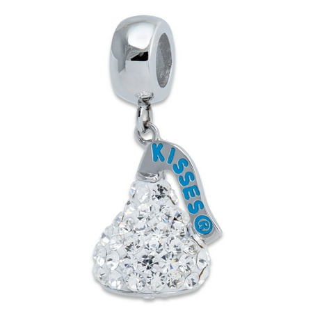 Connections from Hallmark Hershey's Stainless Steel Clear Crystal Kiss Dangle Charm