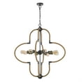thumbnail image 2 of Gemo 36 Inch Chandelier, Crossed Clover Design, Brass Black Metal, 2 of 7