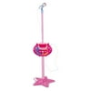 Portable Kids Karaoke Machine Toy Adjustable Star Base Stand Microphone Music Play Toys - Rosy