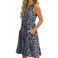 thumbnail image 4 of UVN Summer Tank Dresses for Women Crew Neck Flowy Midi Ladies Beach Dresses Casual Sleeveless Sundresses with Pockets, 4 of 9