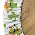 thumbnail image 5 of Ambesonne Cinco de Mayo Fitted Round Tablecloth, Cactus Characters Fun, 40"- 44" Diameter, Lime Green White Mustard, 5 of 5
