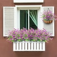 thumbnail image 4 of 24 Bundles Artificial Flowers for Outdoor,No Fade Fake Plastic Flowers Faux Plants for Decoration Hanging Planters Indoor Outside Garden Porch Window Box Home Wedding Farmhouse (Magenta), 4 of 7