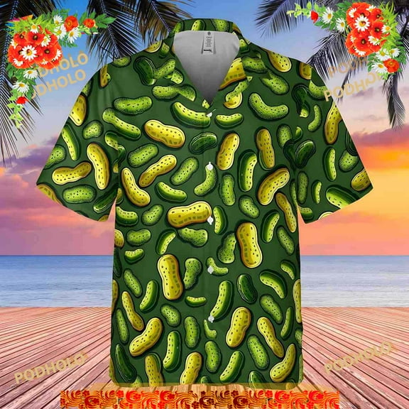 Pickle Funny Hawaiian Shirt, Funny Beach Summer Tropical Shirt