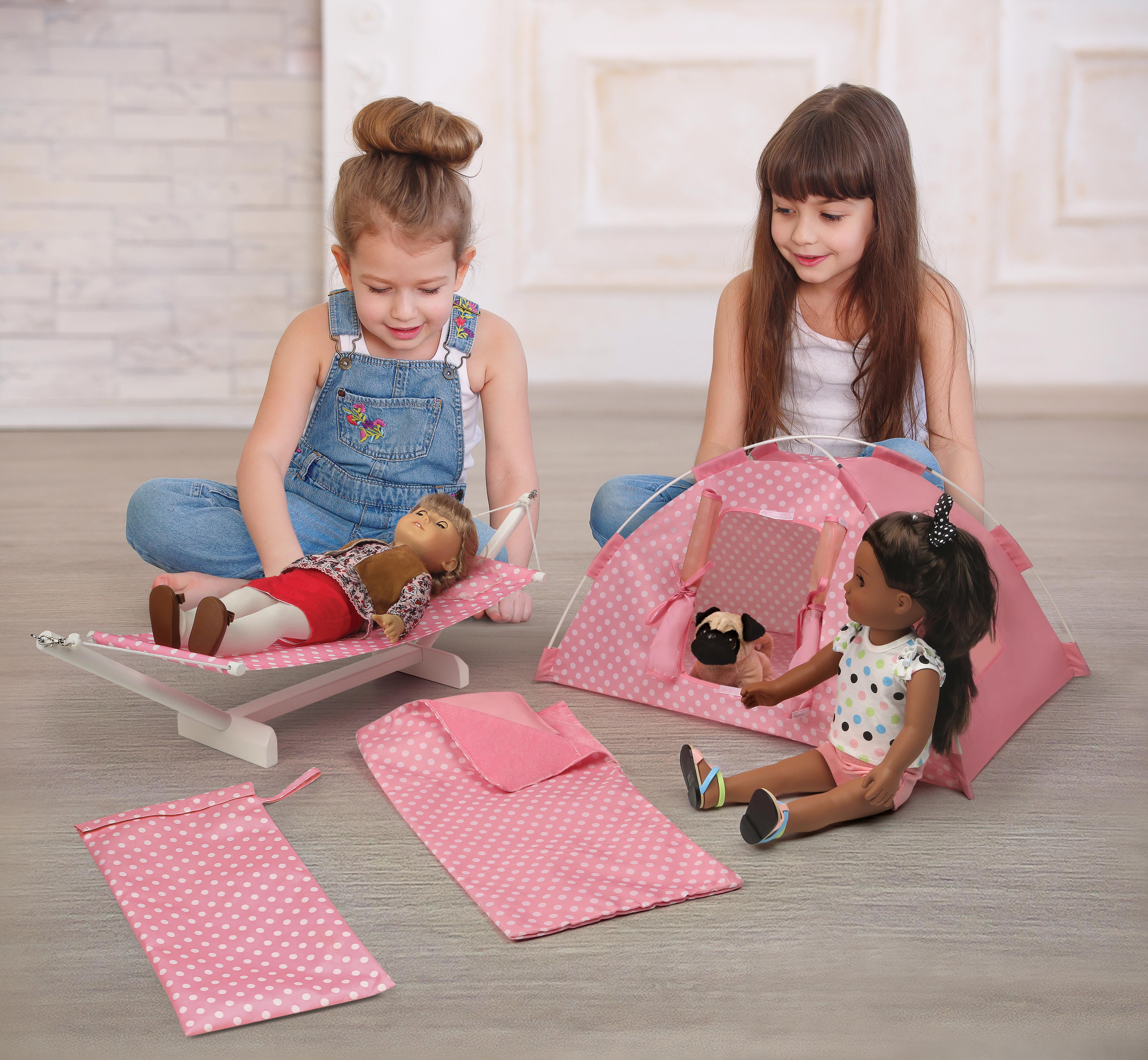 Camping Set American Girl Doll 5 Pc Tent, Hammock, Sleeping Bag