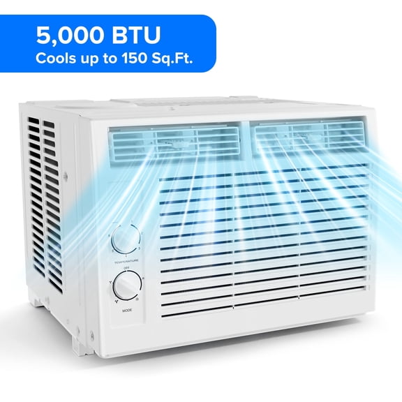 KISSAIR 5,000 BTU 115V U Shaped Window Air Conditioner, for Small Room AC Unit air conditioner Easy Installation, Cools up to 150 Sq. Ft