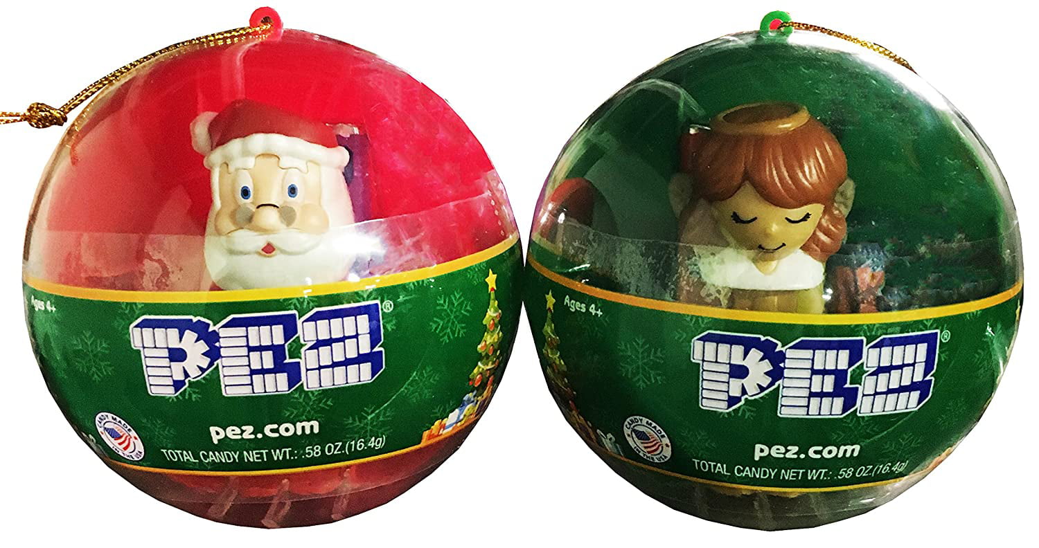 Lot of 3 PEZ Mini Christmas Ball Ornaments 
