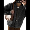 thumbnail image 3 of Suéteres Tipo Cárdigan con Botones para Mujer, de Larga, Cuello Redondo, de Punto Suave y Holgado, para Otoño. Gris Oscuro L, 3 of 8