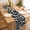 thumbnail image 3 of Abstract Fluid Art Table Runner - 120 Inch Long, Kitchen Dining Table Runner Dresser Scarves, Black Grey Gradient Simple Line Farmhouse Decor for Coffee Tables Wedding Party Banquet, 3 of 8