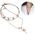 thumbnail image 2 of Women Necklace Asterism Decor Rhinestone Multi-layer Necklace Clavicle necklace, 2 of 7