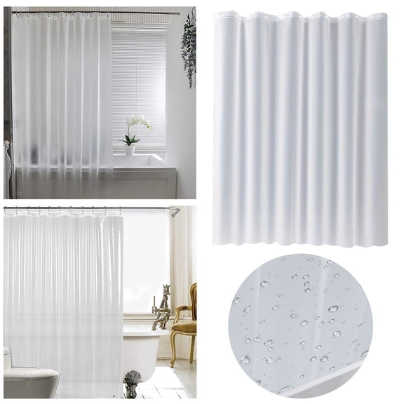Shower Curtain,Bathroom Shower Curtain Half Circle Rod Pvc Transparent Rustproof Hooks Peva Bathroom Plastic Shower Curtain