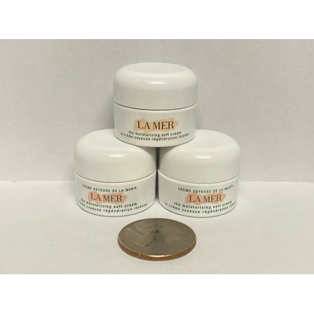 3 X La Mer Moisturizing Soft Cream TRAVEL SIZE .12 oz/3.5 ml FRESH NEW