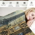 thumbnail image 3 of Fenyluxe Waterfall City Clock Tower Soft Flannel Bed Throw Blanket for All Seasons - Lightweight Plush Gift Blanket 40x50in, 3 of 6