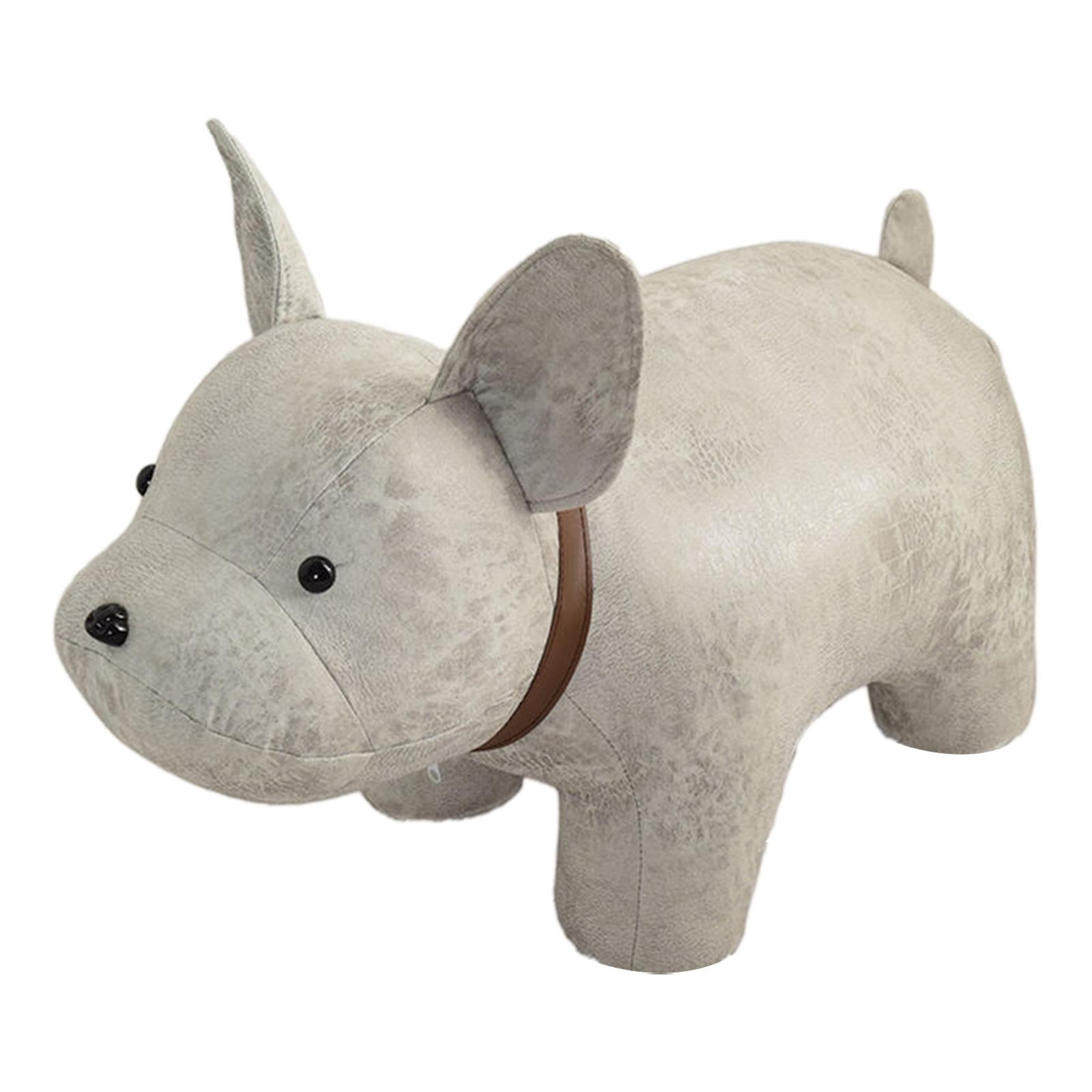 Kids Stool Storage Shoes Changing Animal Footstool for Decor Bedroom Indoor White dog