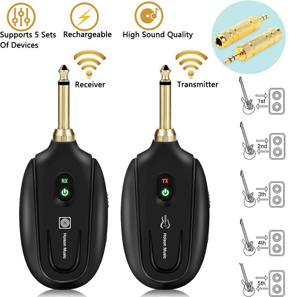 Guitars Wireless System USB Rechargeable Wireless Audio Transmission Set with Receiver Transmitter for Electric Guitar Bass Violin