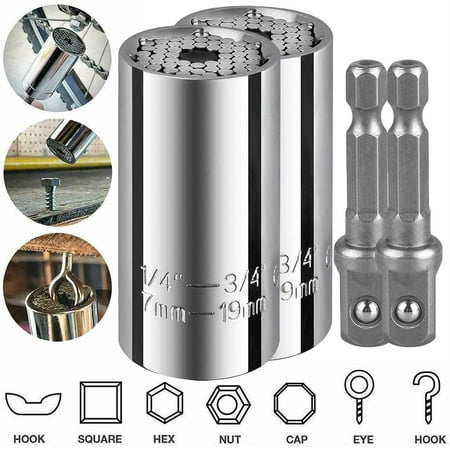 

Universal Socket Tool Set 4 Pieces (7-19mm) Ratcheting Wrench Set | Men s Toolkit | Wrench Power Drill Adapter Set | Universal Super Socket Repair Tool