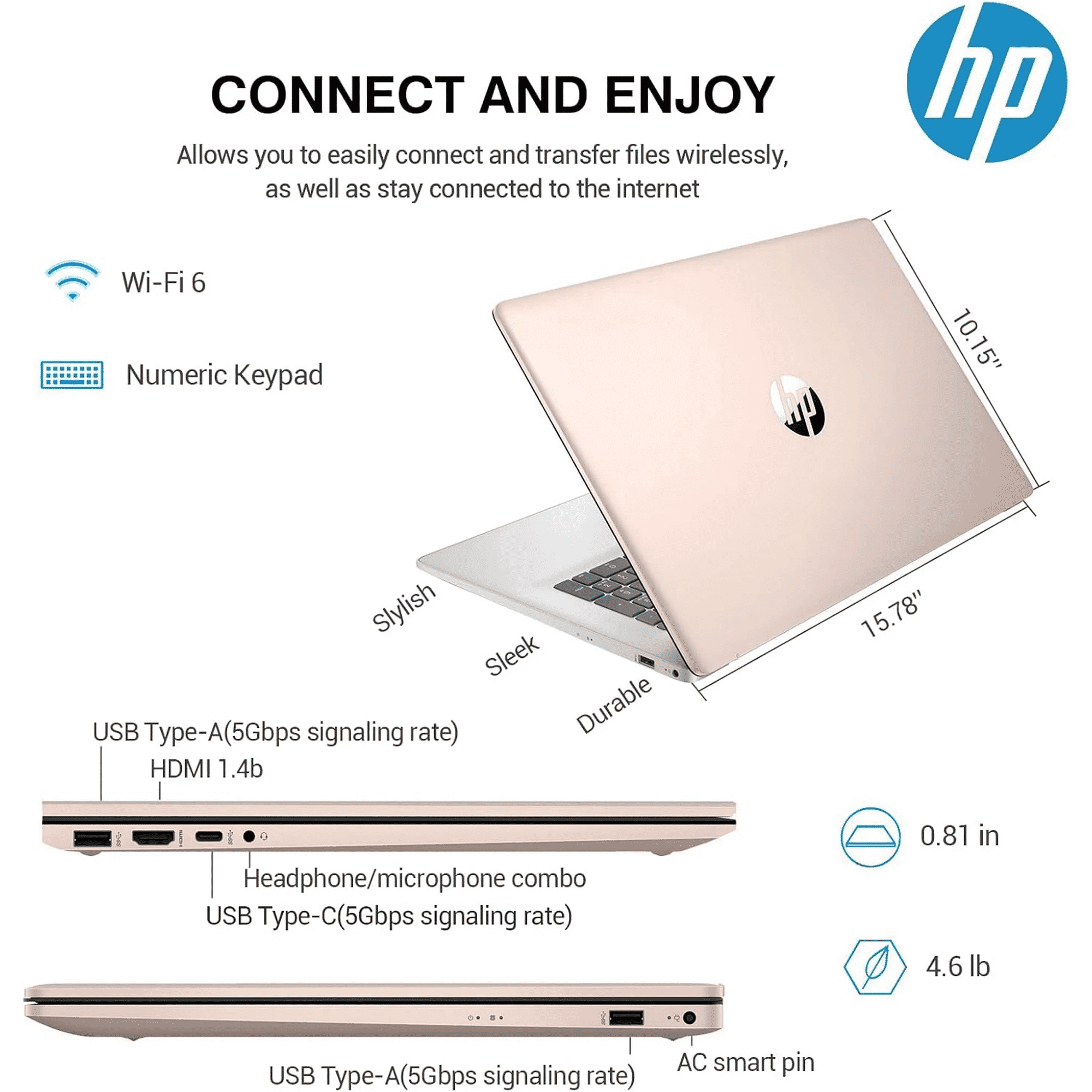 HP 17 Business Laptop, 17.3" HD Touchscreen, Intel i7-1355U, 64GB DDR4, 2TB SSD, Webcam, HDMI, Wi-Fi 6, Windows 11 Pro
