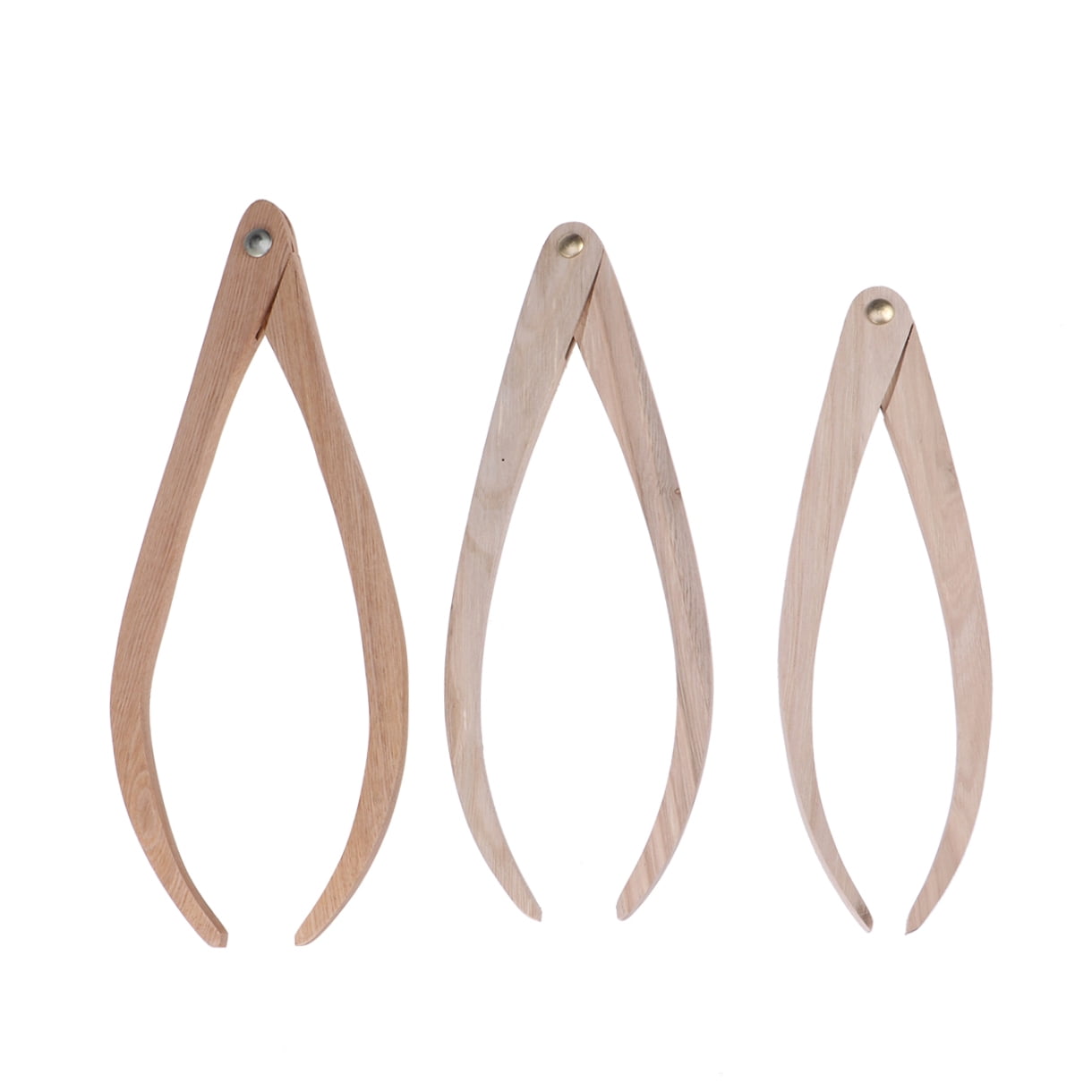 RENACLIPY 3Pcs Wood Calipers Ceramic Measuring Tool with Adjustable Wing Nut for Craft Pottery Use
