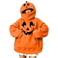 thumbnail image 7 of Vixolx Halloween Hoodies for Women Pumpkin Hat Hooded Sweatshirt with Pocket Oversized Long Sleeve Tops, 7 of 7