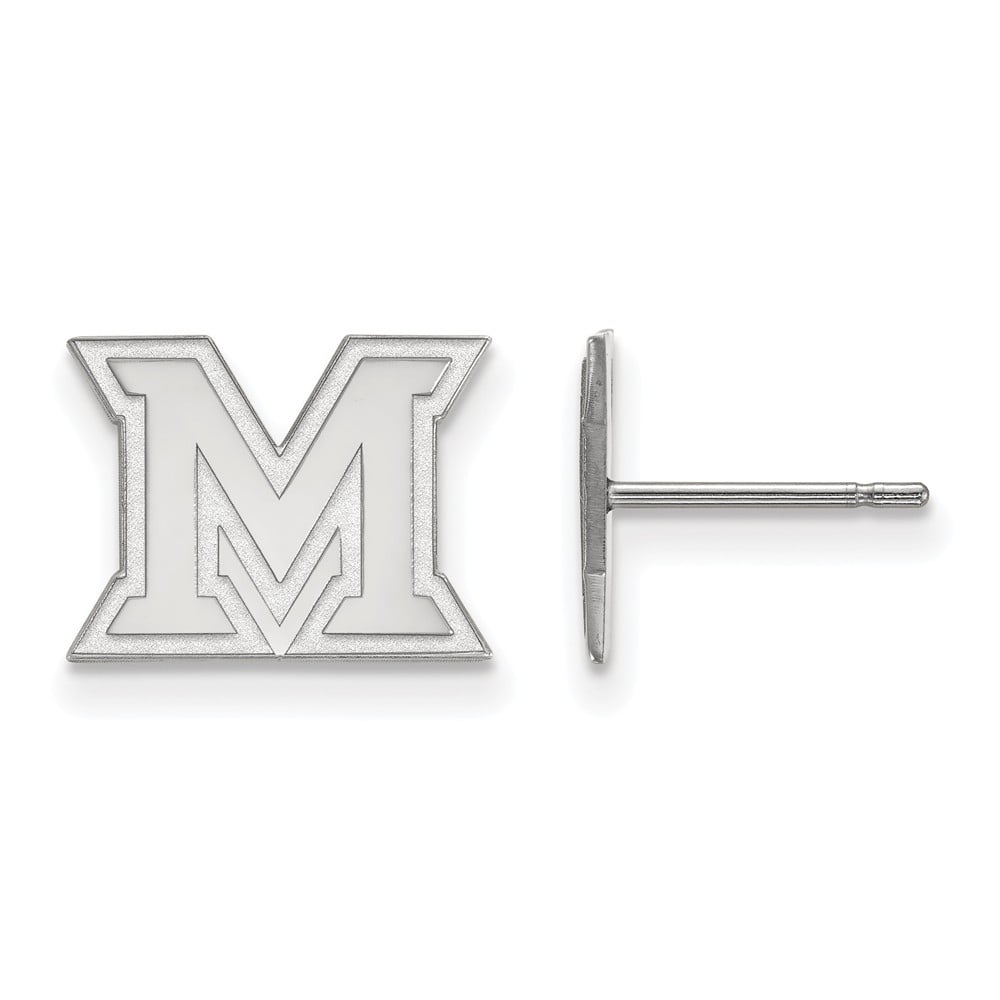 Solid 14k White Gold Official Miami University Extra Small Tiny Post