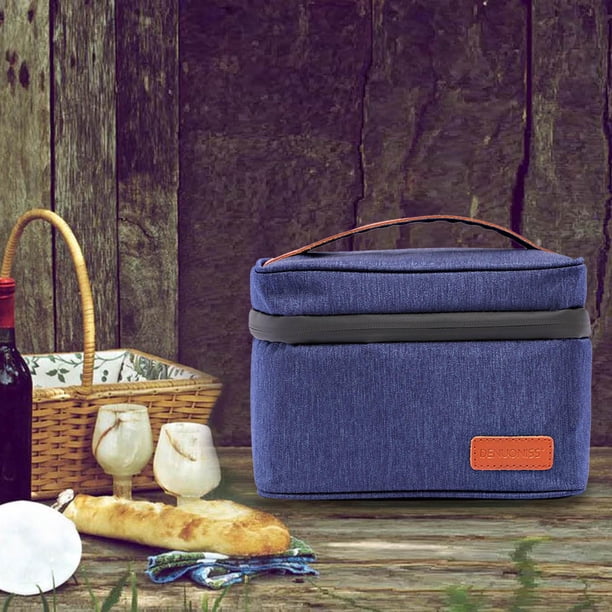 Bolsa de Almuerzo Aislada Macarena Contenedor de Alimentos Azul Oscuro