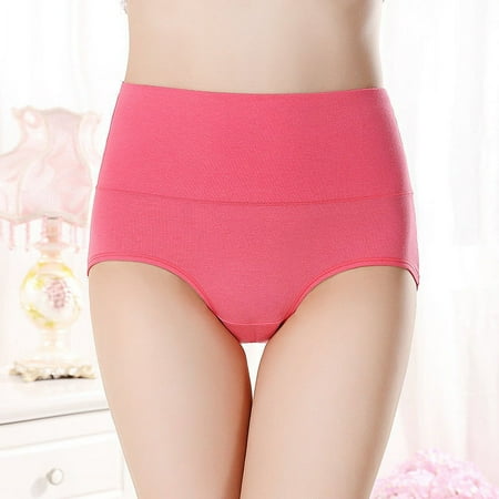 Hamky Womens Underwear Cotton Underwear Women High Waist Tummy Control Panties Underwear Shapewear Brief Panties High Waisted Underwear Hipster Panties Watermelon red M
