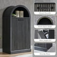 thumbnail image 5 of SinCiDo Fluted Arched Tilt-Out Trash Can Cabinet, 10 Gallon Hidden Garbage Can with Storage Basket for Kitchen, Living Room, Grey, 5 of 7