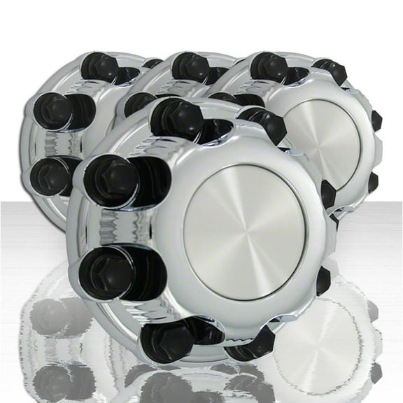 Set of 4 Closed Front and Rear Center Caps for 2000-2010 GMC Yukon XL - Chrome