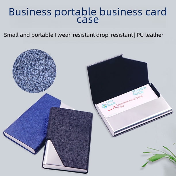 Estuche para tarjetas de presentación de PU de acero inoxidable, soporte para tarjetas de presentación de aleación de aluminio, estuche para tarjetas de regalo de exhibición, regalo comercial