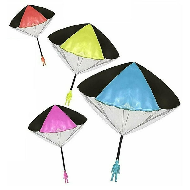 Toys+ 4 Pack Tangle Free Throwing Parachute Man with Large 20" Parachutes! Parachute Men Toys