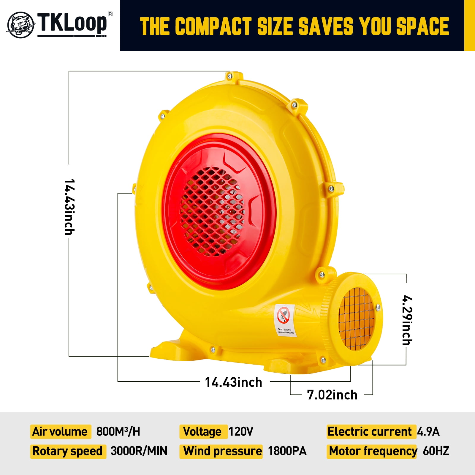 480W Air Blower, Pump Fan Commercial Inflatable Bouncer Blower, Perfect for Inflatable Movie Screen, Inflatable Paint Booth, Inflatable Bounce House, Jumper, Bouncy Castle