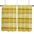 thumbnail image 5 of Yellow Retro Wood Grain Small Curtain Rod Pocket Short Curtains Half Drapes Partition Cabinet Door Window Curtains Home Decor, 5 of 6
