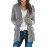 Women's Loose Casual Plus Size Knitted Hooded Winter Cardigan Coats ...