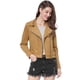 thumbnail image 1 of Chaquecorde mujer Soft Moto Zip Up Pockets Chaquetas de motociclisde gamusintétiCaqui XL, 1 of 6