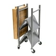 Origami Folding & Wheeled Kitchen Island Bar Cart Movable Solid Wood