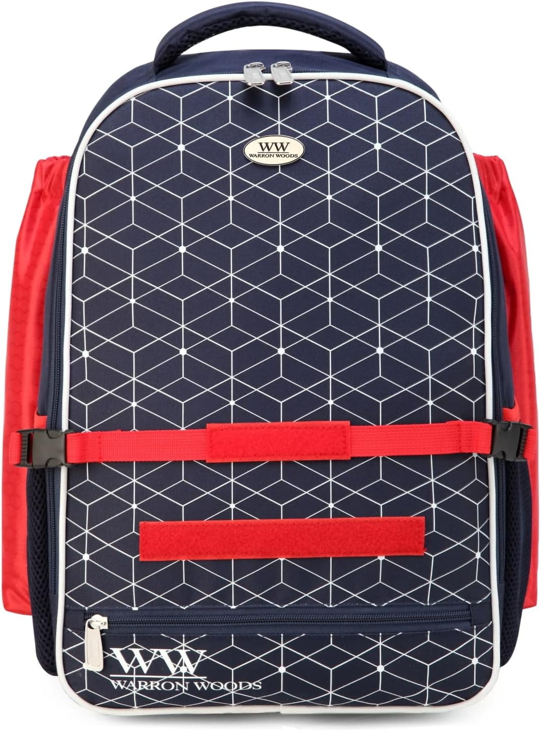 WW WARRON WOODS Pro Series Softball Baseball Backpack Navy/Passion Red with pocket