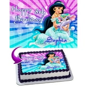 Princess Jasmine Aladdin Edible Cake Image Topper Personalized Picture 1/4 Sheet (8"x10.5")