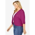 thumbnail image 3 of Woman Within Plus Size Rib Trim Cardigan Shrug Sweater, 3 of 6
