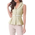 thumbnail image 4 of INSPIRE CHIC Office Blazer Vest for Women's Lapel Collar Button Down Belted Sleeveless Jacket, 4 of 5