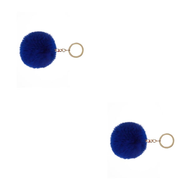 Inteprter Llavero de bola peluda Llaveros flexibles Llaveros prácticos Mujeres para niños Adultos Estudiantes mayores Azul oscuro 4 cm Azul oscuro 4cm 2Conjunto