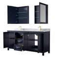 thumbnail image 2 of Wyndham Collection Daria 72" Wood & Carrara Double Bathroom Vanity in Blue/Gold, 2 of 7