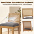 thumbnail image 3 of Bar Stools Sets of 2, LEGAHOME 28" Bar Height Bar Stools, Farmhouse Linen Upholstered Bar Stools with Cane Back, Wood Bar Chairs for Kitchen Island Dining Room, Suitable for 40"-42" Table, Gray, 3 of 7