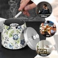 thumbnail image 4 of Yayeee Ashtray with Lid for Cigarette Smokeless Stainless Steel Home Ash Holder, Light Floral Pattern, 4 of 7