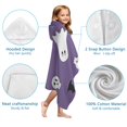 thumbnail image 7 of Purple Halloween Ghosts Skulls and Bats Hooded Bath Towel，60"x35" for Ages 3 To 12 Kids, Quick Dry Lightweight Soft Microfiber Hood Beach Towel Cover Up for Kids, 7 of 7
