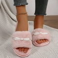 thumbnail image 6 of Roncen Women's Fashion Casual Solid Color Bowknot Faux Fur Slippers - Comfortable Slip-On Indoor House Shoes with Breathable Design, 6 of 8