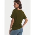thumbnail image 4 of Women's Short Sleeve Boat Neck Dolman Top with Side Shirring, 4 of 6