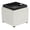 White With Tray, variant on 17 inch Faux Leather Storage Ottoman with Reversible Tray Lid, Modern Square Cube Footrest Stool & Coffee Table for Living Room, Bedroom, and Dorm, White