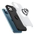thumbnail image 5 of For iPhone 15 Plus CHIEF Oil Painted Magnetic Ring Stand Hybrid Case Cover - Silver, 5 of 5