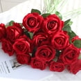 thumbnail image 4 of Fule Artificial Velvet Rose Flower, Ngxiha Velvet Single Roses Fake Rose Rose Decor Flower Centerpiece Arrangement in Vase Rose Decor Flower for Wedding Outdoor & Home Decoration, 4 of 9